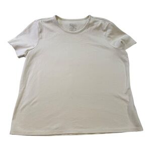 LL Bean Supima Cotton Tee L Petite Ivory